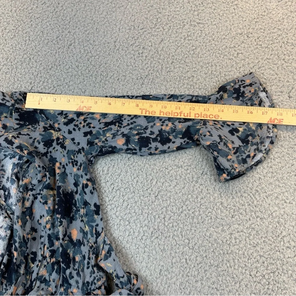 Free People‎  Romper Womens Small  All The Right Ruffles Raven Combo Button Back